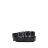 Ferragamo Black Calf Leather Bos Taurus Regular Belt